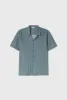 COTTON SILK CAMP SHIRT OXYGEN STRIPE sold by Silk Laundry