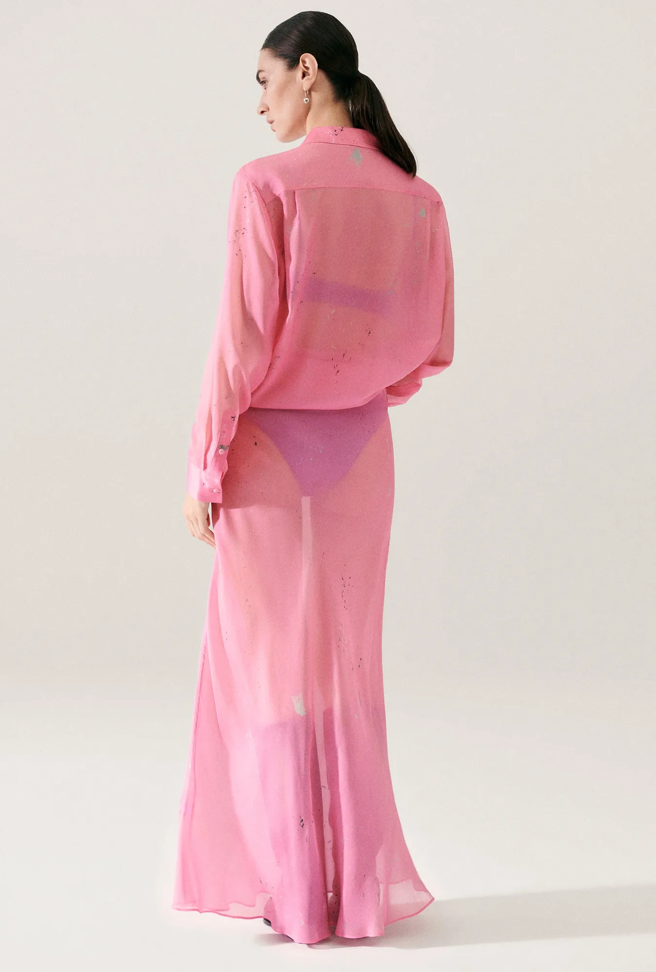 Chiffon Long Bias Cut Skirt Hog Wash sold by Silk Laundry product image thumbnail 4