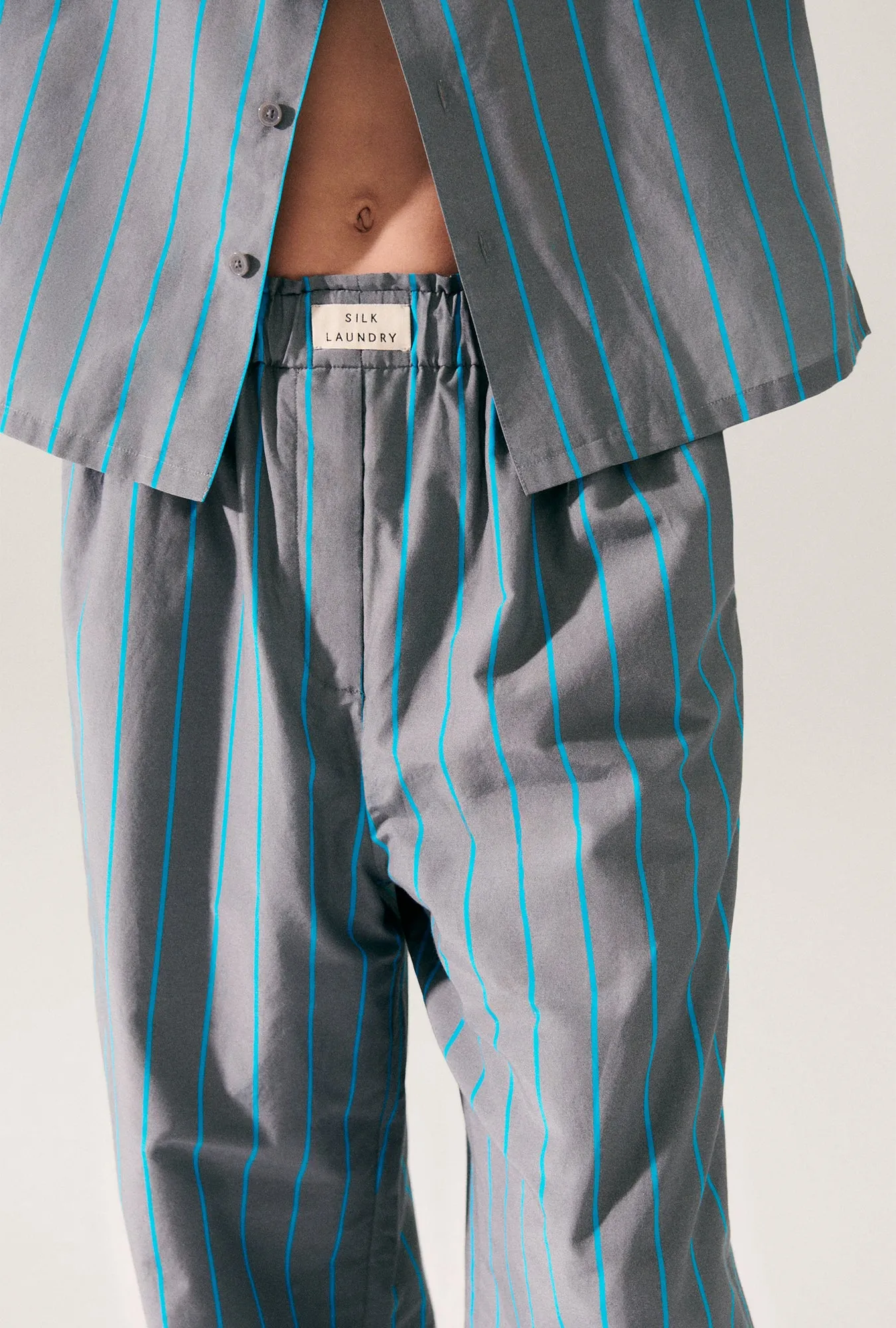COTTON SILK PAPER BAG PANTS OXYGEN STRIPE sold by Silk Laundry product image thumbnail 5