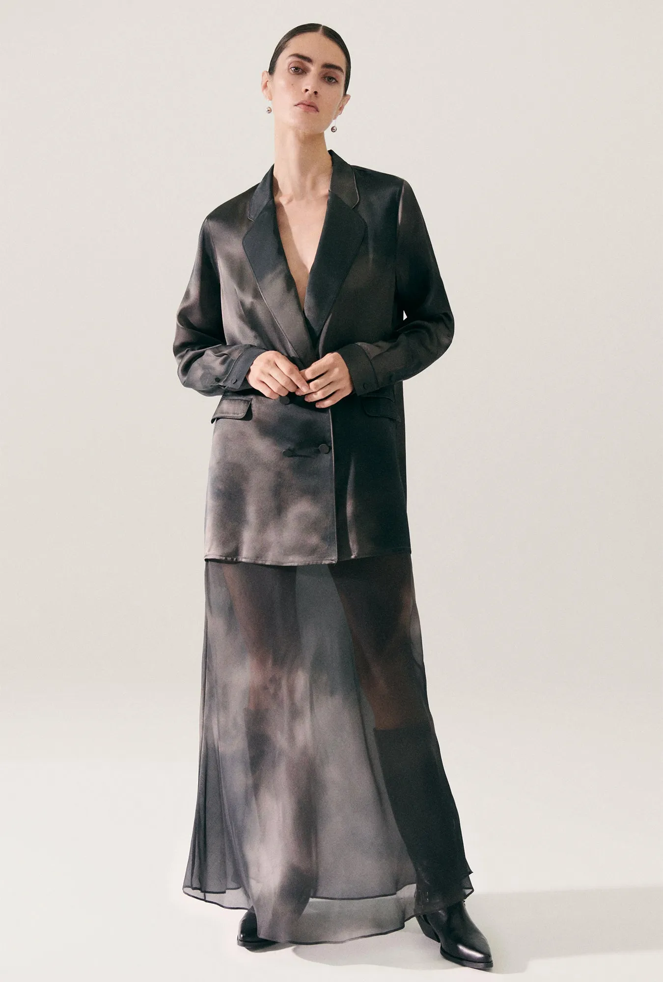 RELAXED BLAZER SMOKE sold by Silk Laundry product image thumbnail 3