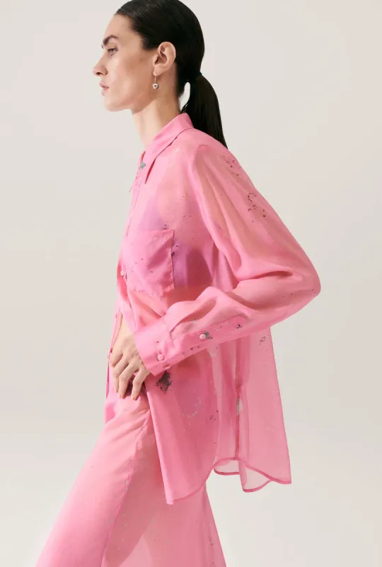 CHIFFON BOYFRIEND SHIRT HOG WASH sold by Silk Laundry
