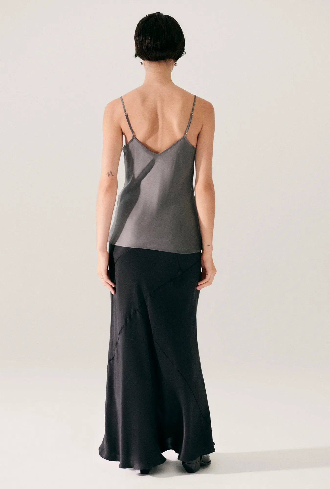 Splice Long Bias Cut Skirt Black sold by Silk Laundry product image thumbnail 3