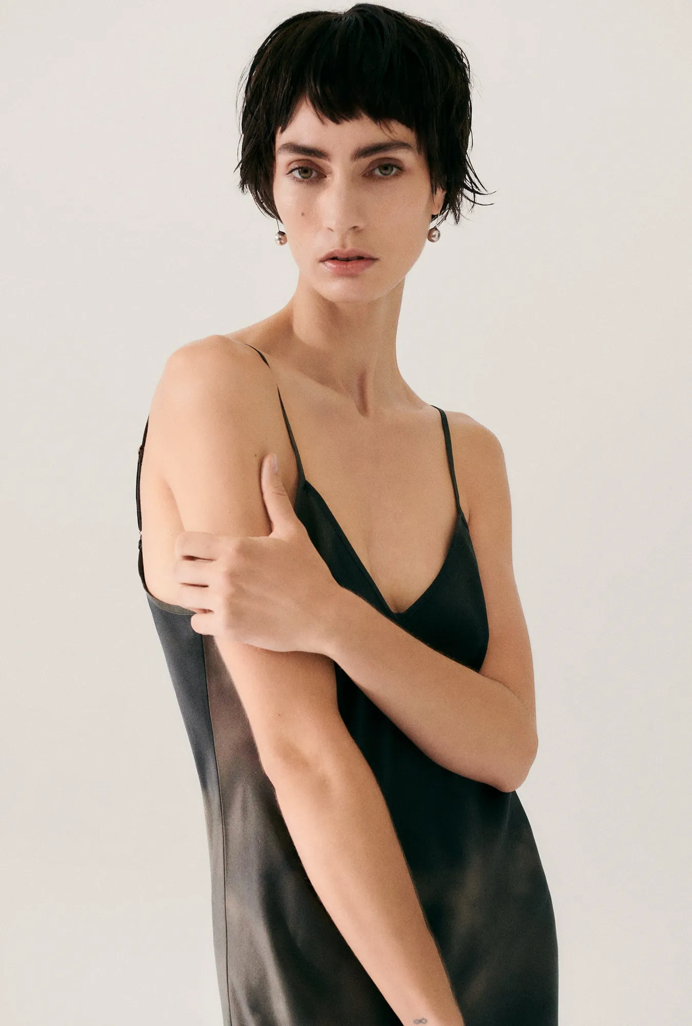 90S SLIP DRESS SMOKE sold by Silk Laundry product image thumbnail 5