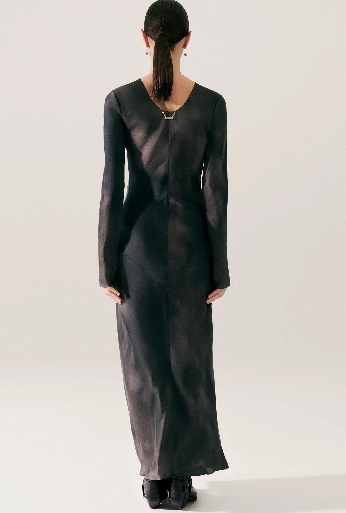 FULL SLEEVE BIAS DRESS SMOKE sold by Silk Laundry product image thumbnail 4