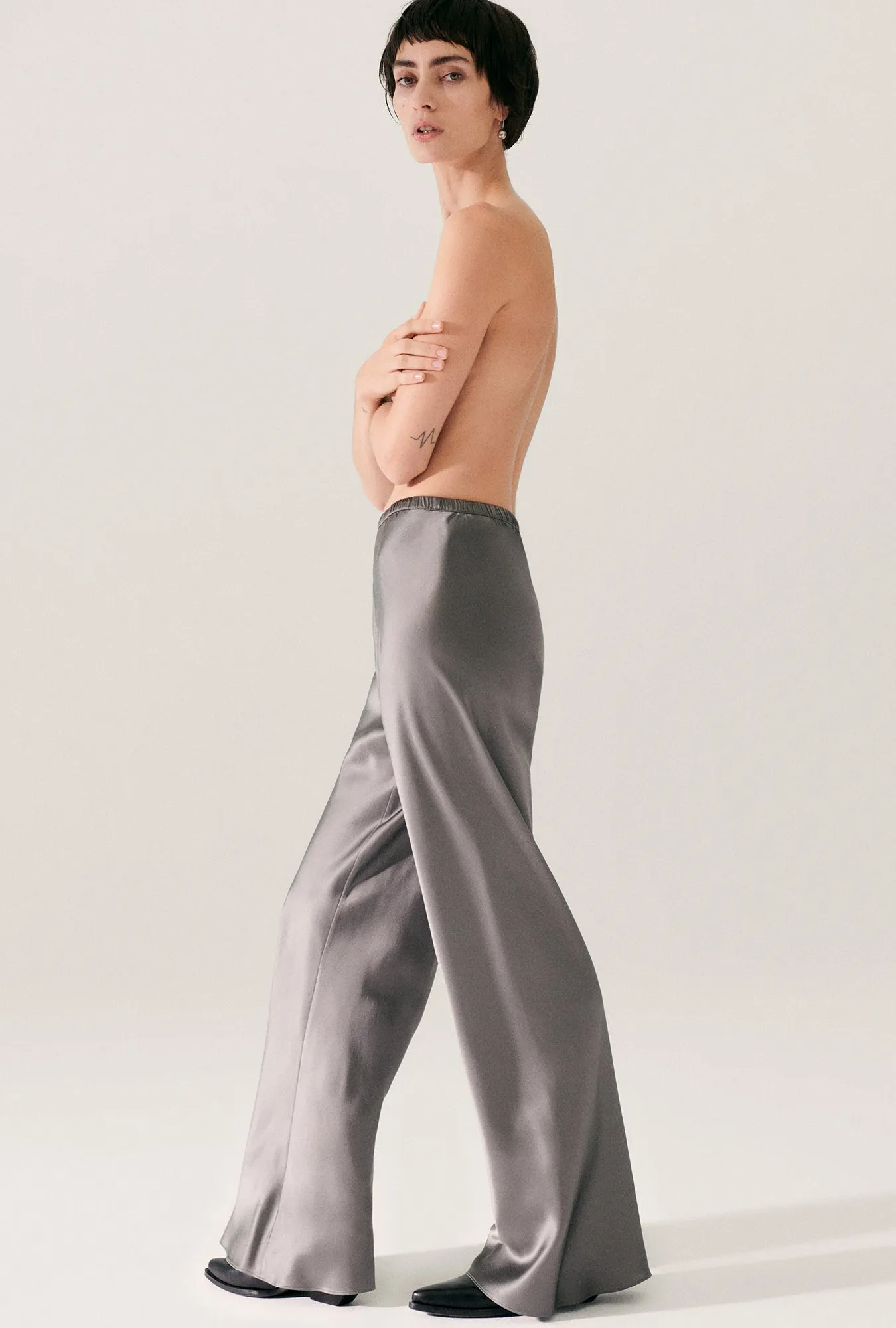 BIAS CUT PANTS GREY PEARL sold by Silk Laundry product image thumbnail 3