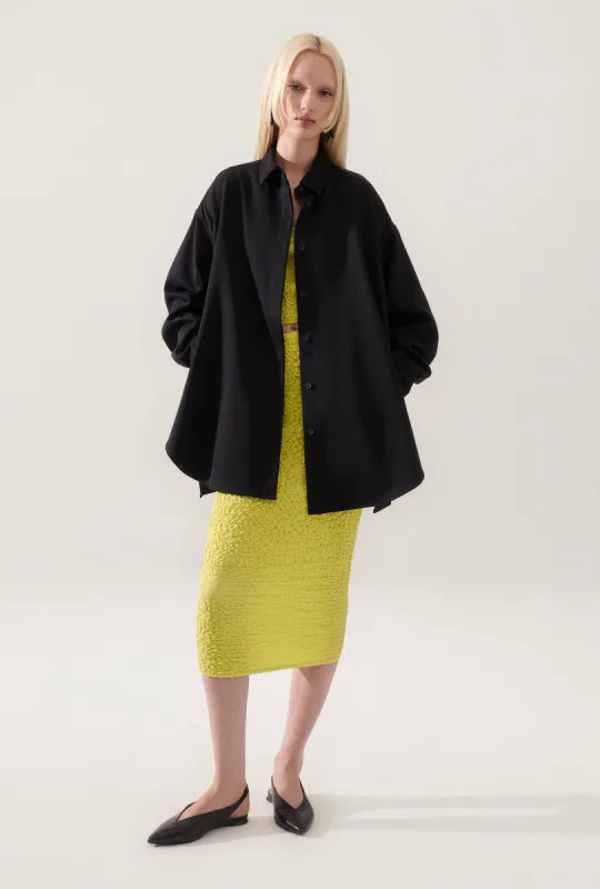 WOOL OVERSHIRT BLACK sold by Silk Laundry