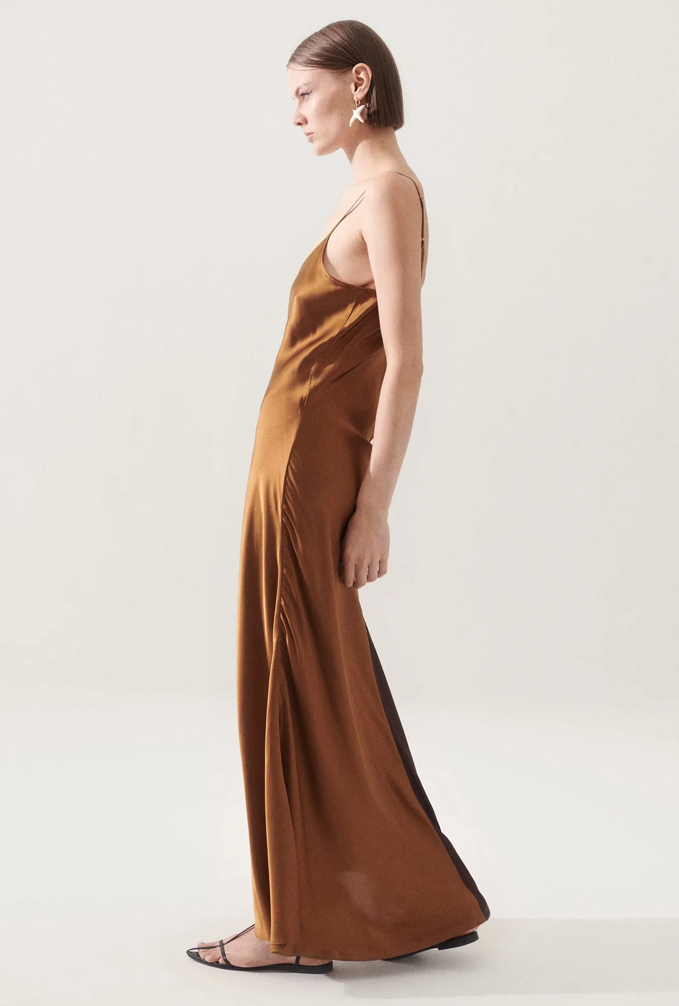 Two Tone Dress Cacao/Van Dyke Brown sold by Silk Laundry product image thumbnail 3
