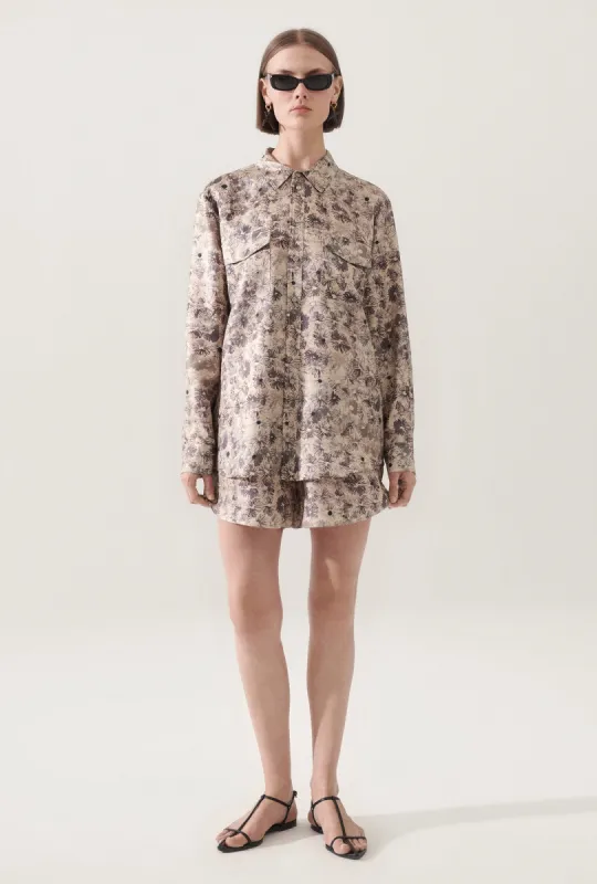 TWILL BOYFRIEND SHIRT ASTER FLORAL sold by Silk Laundry