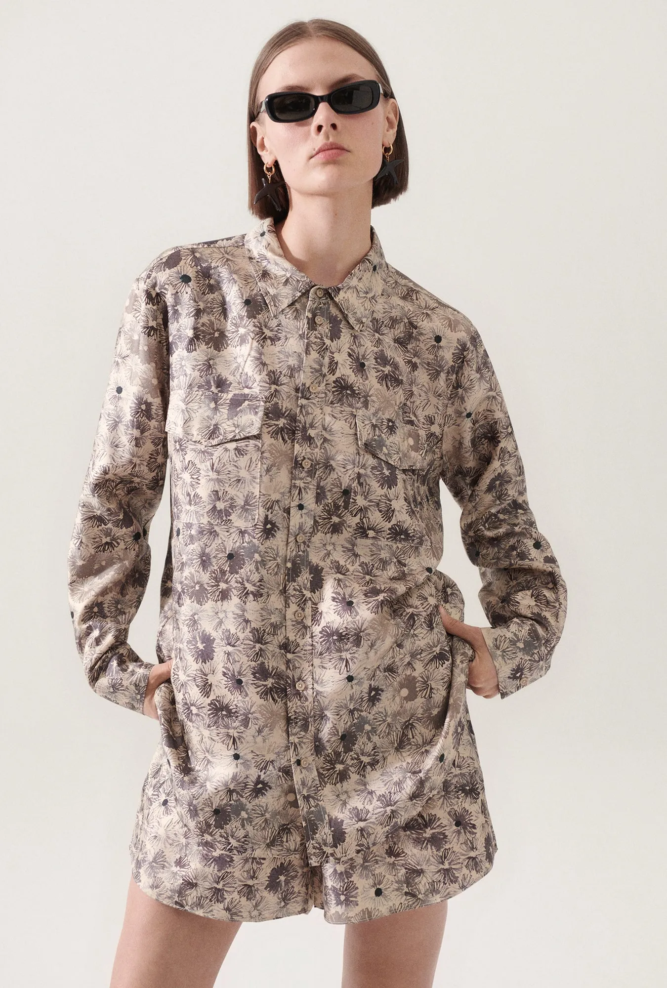 TWILL BOYFRIEND SHIRT ASTER FLORAL sold by Silk Laundry product image thumbnail 3
