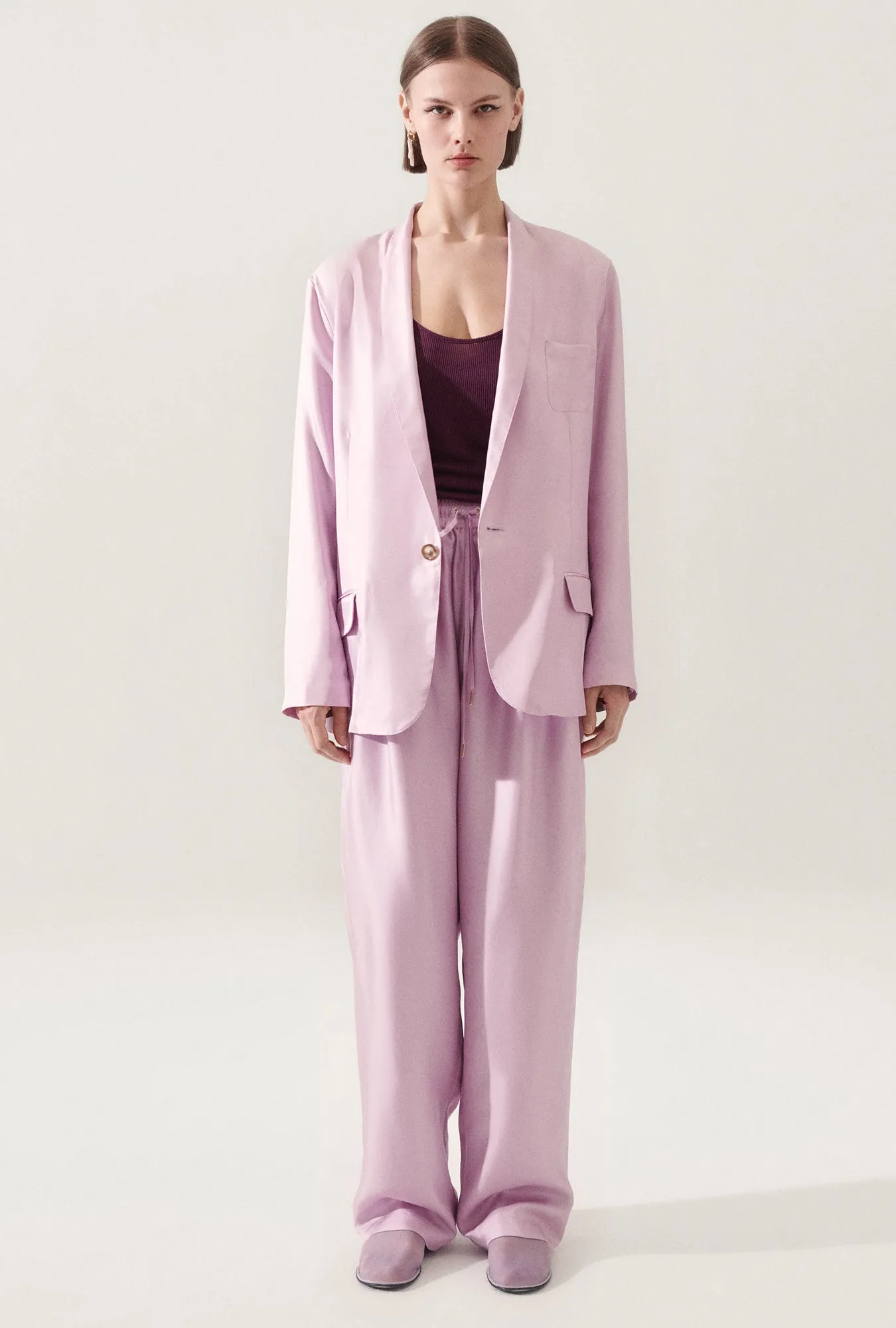 Twill Miami Blazer Lilac sold by Silk Laundry