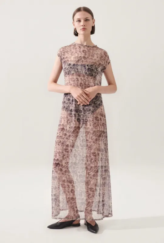 SILK MESH DRESS ASTER FLORAL sold by Silk Laundry