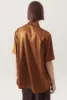 SHORT SLEEVE BOYFRIEND SHIRT VAN DYKE BROWN sold by Silk Laundry