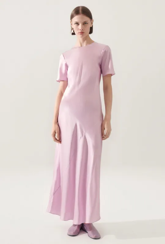 SHORT SLEEVE BIAS DRESS LILAC sold by Silk Laundry