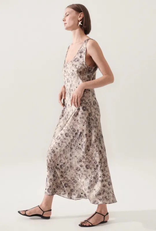 SCOOP NECK DRESS ASTER FLORAL sold by Silk Laundry