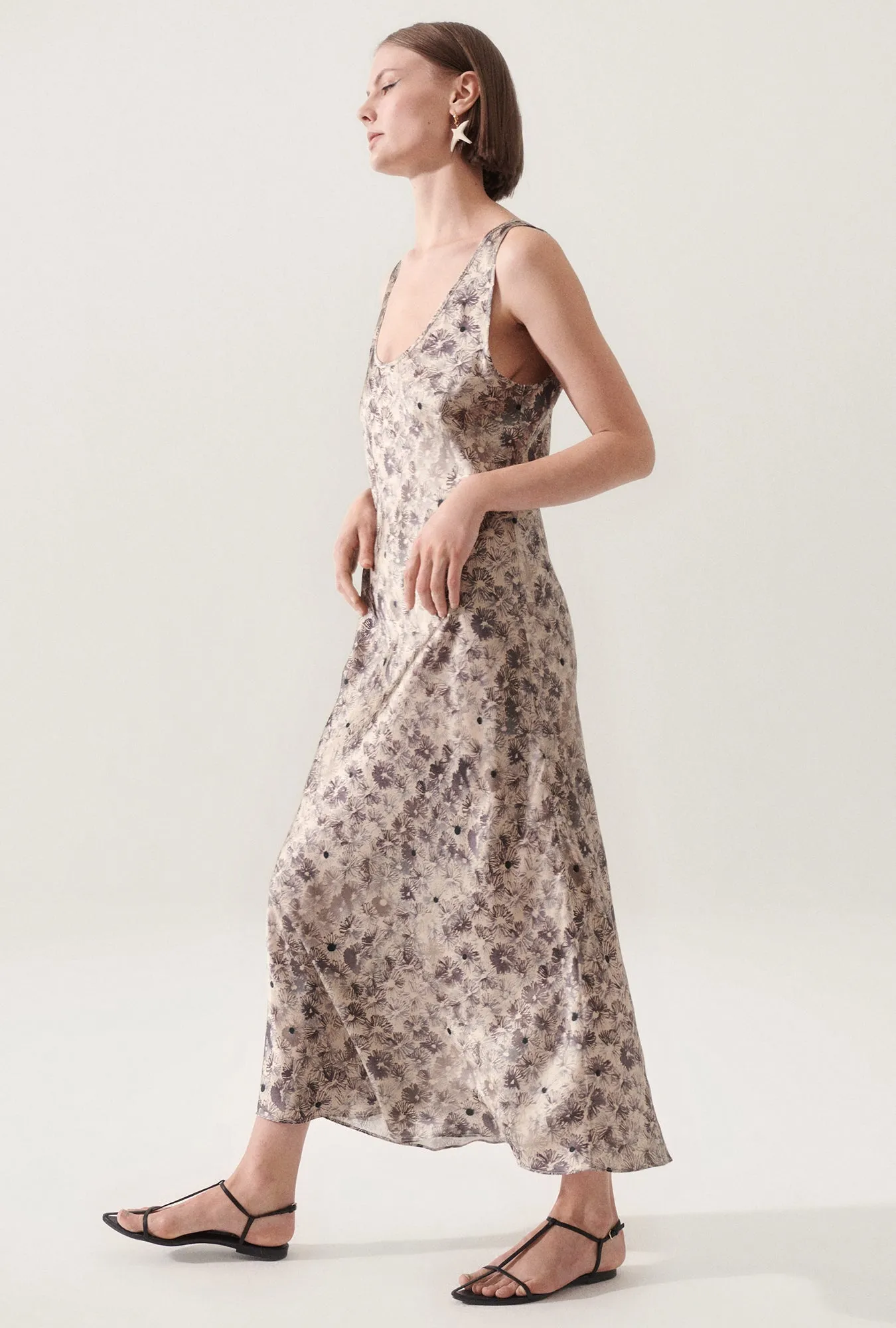 SCOOP NECK DRESS ASTER FLORAL sold by Silk Laundry