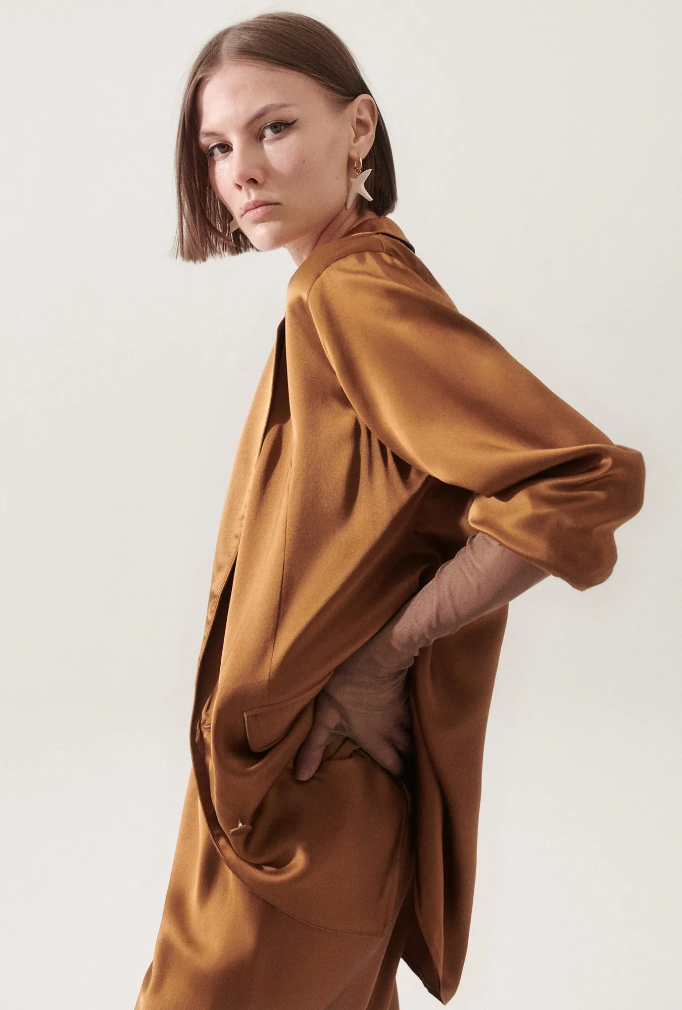 RELAXED BLAZER VAN DYKE BROWN sold by Silk Laundry product image thumbnail 3