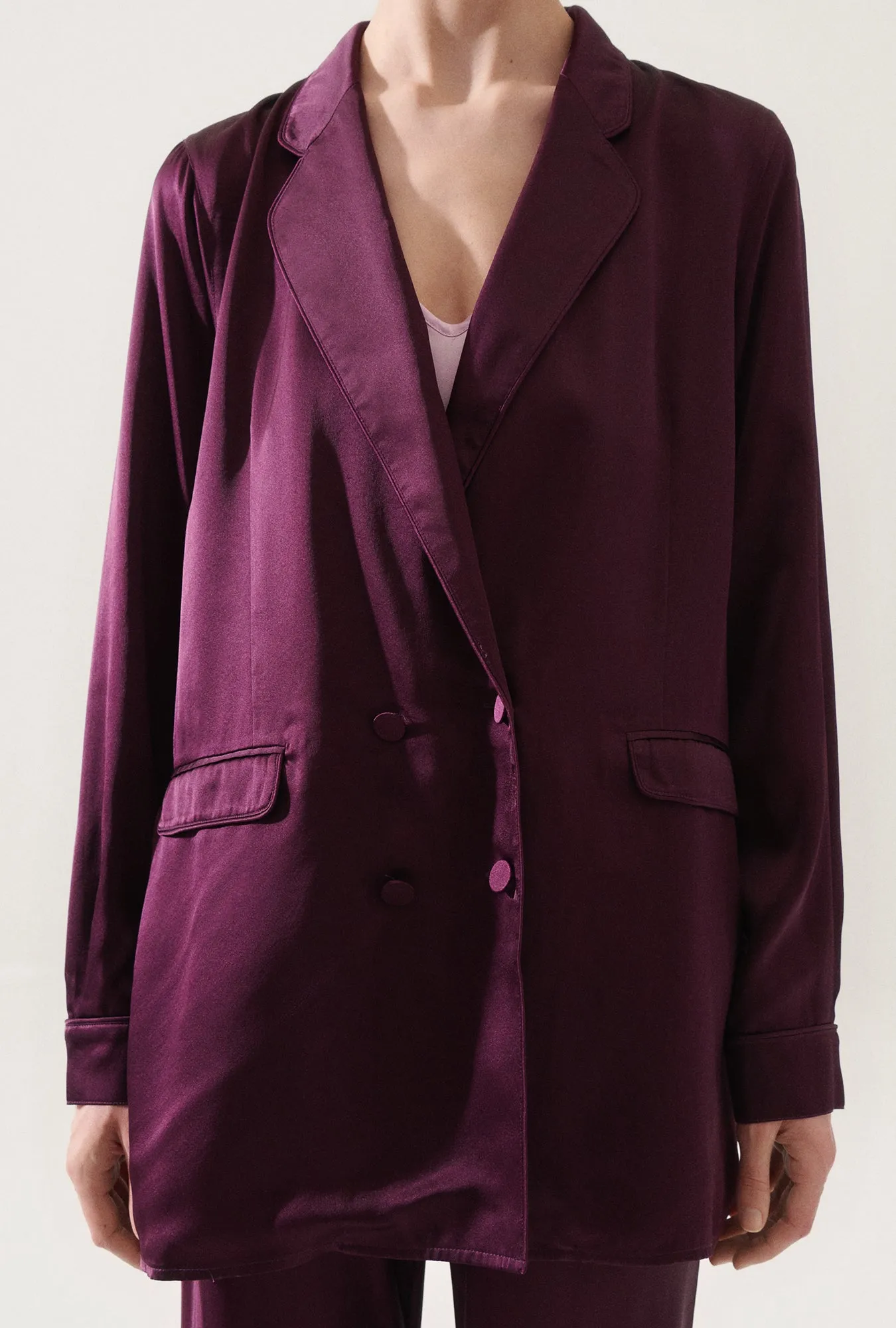 RELAXED BLAZER BLOOD PLUM sold by Silk Laundry product image thumbnail 4