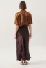 LONG BIAS CUT SKIRT CACAO sold by Silk Laundry