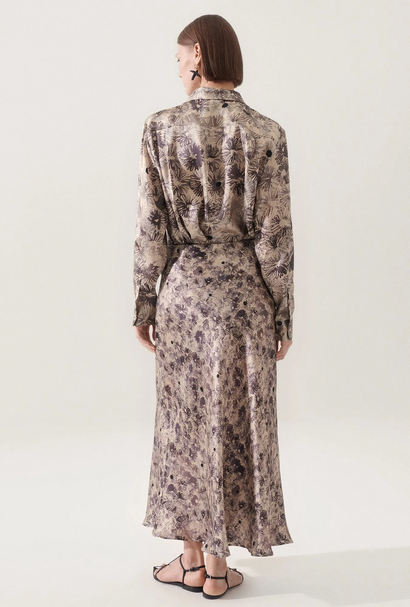 LONG BIAS CUT SKIRT ASTER FLORAL sold by Silk Laundry product image thumbnail 3