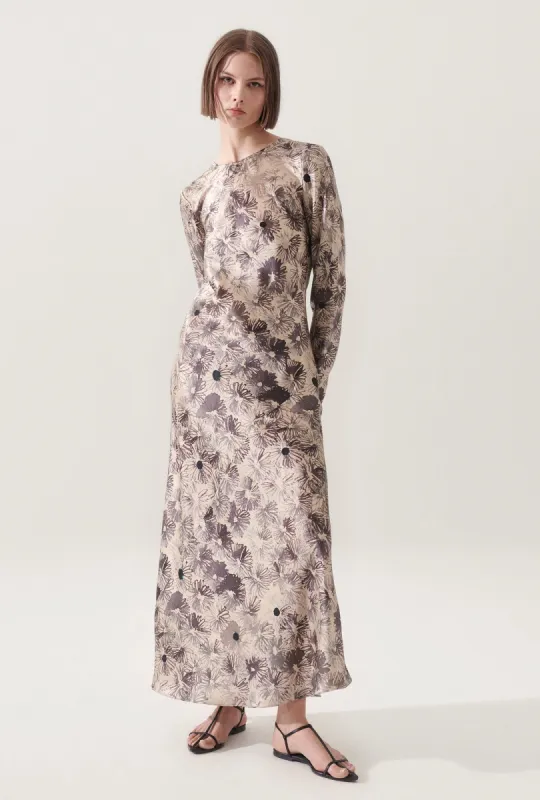 FULL SLEEVE BIAS DRESS ASTER FLORAL sold by Silk Laundry