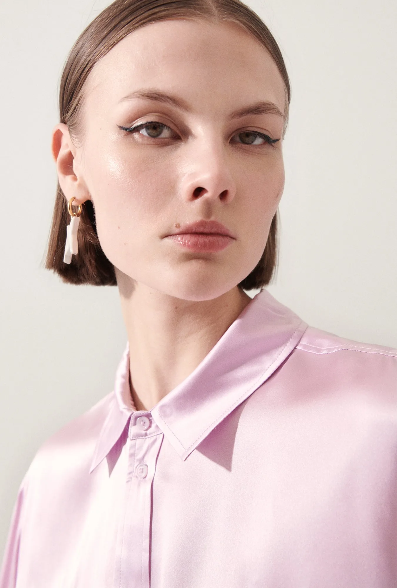 BOYFRIEND SHIRT LILAC sold by Silk Laundry product image thumbnail 5