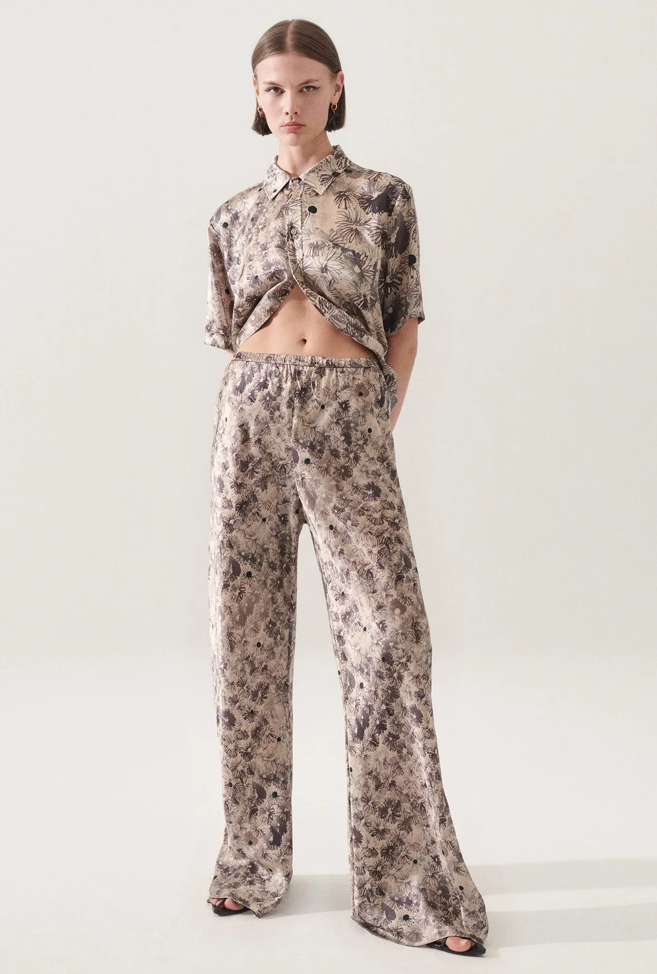 BIAS CUT PANTS ASTER FLORAL sold by Silk Laundry