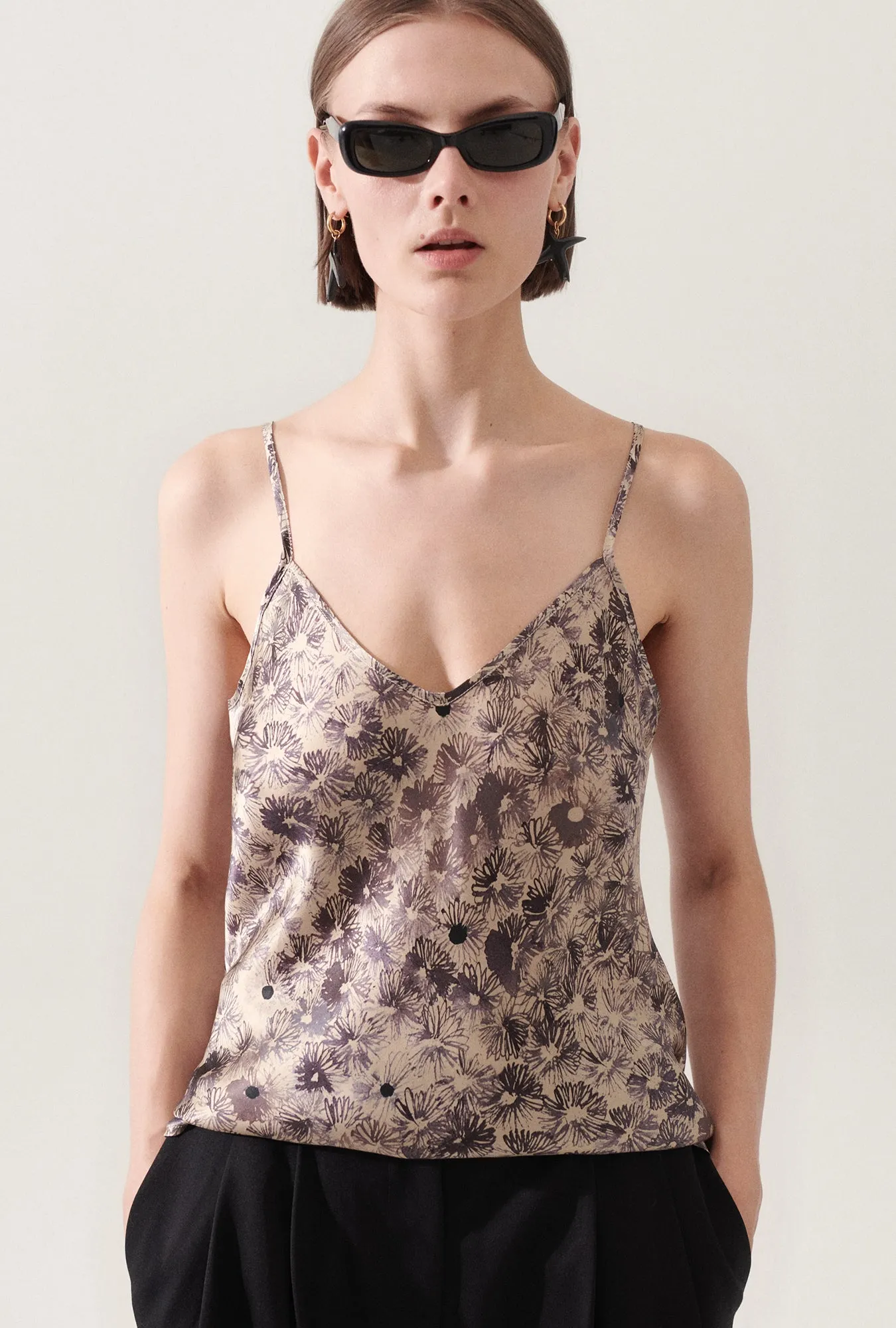 BIAS CUT CAMI ASTER FLORAL sold by Silk Laundry