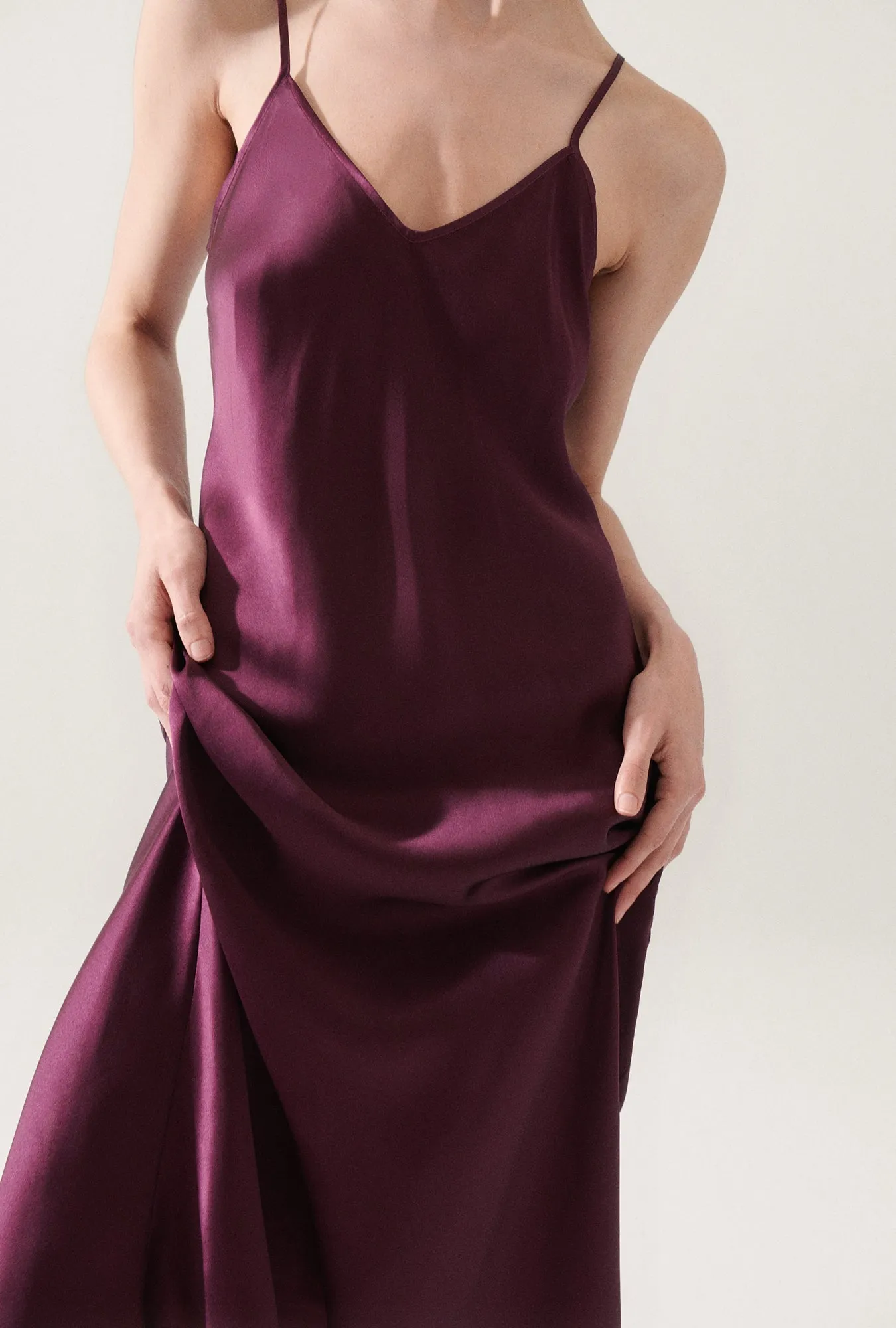 90S SLIP DRESS BLOOD PLUM sold by Silk Laundry