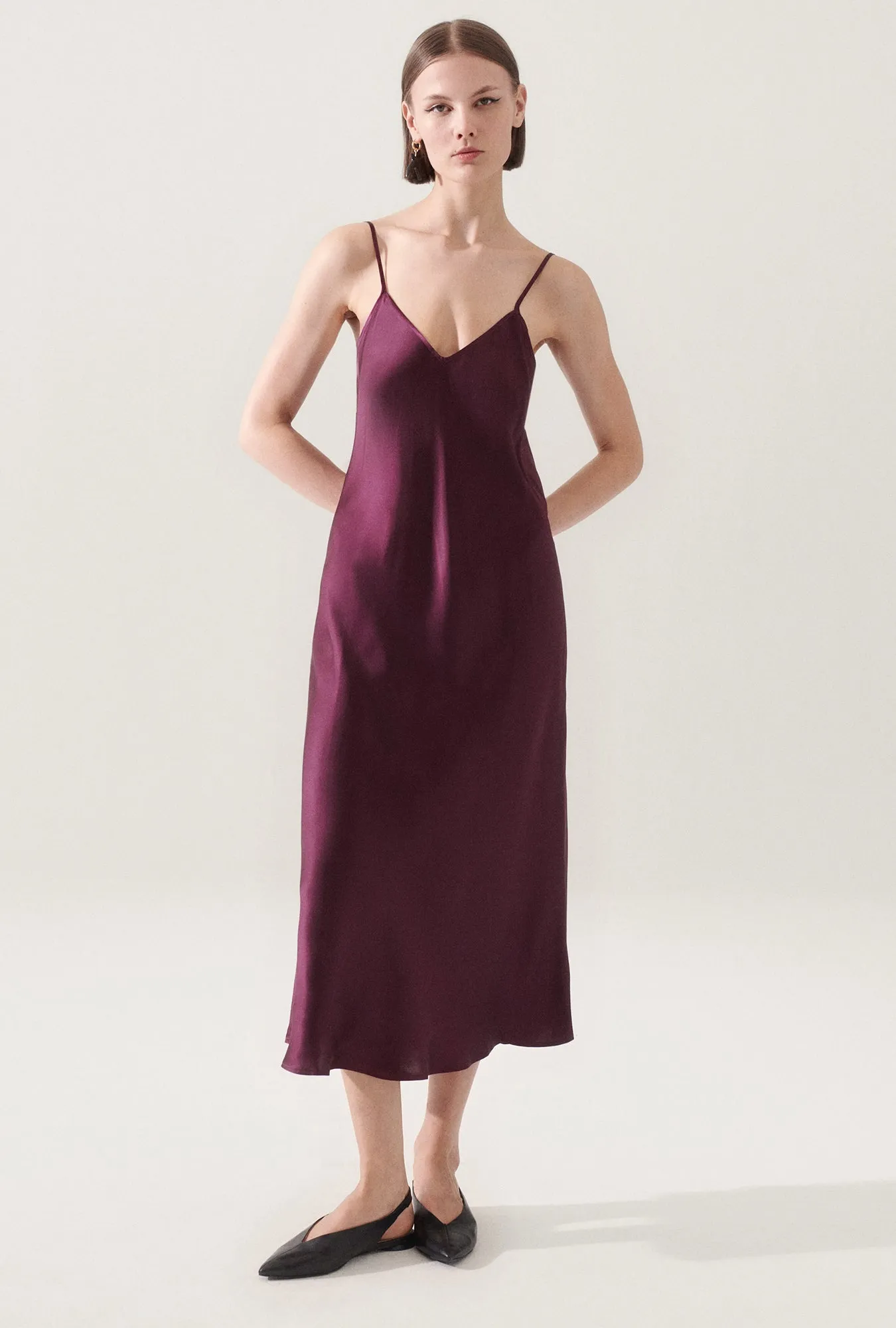 90S SLIP DRESS BLOOD PLUM sold by Silk Laundry product image thumbnail 3