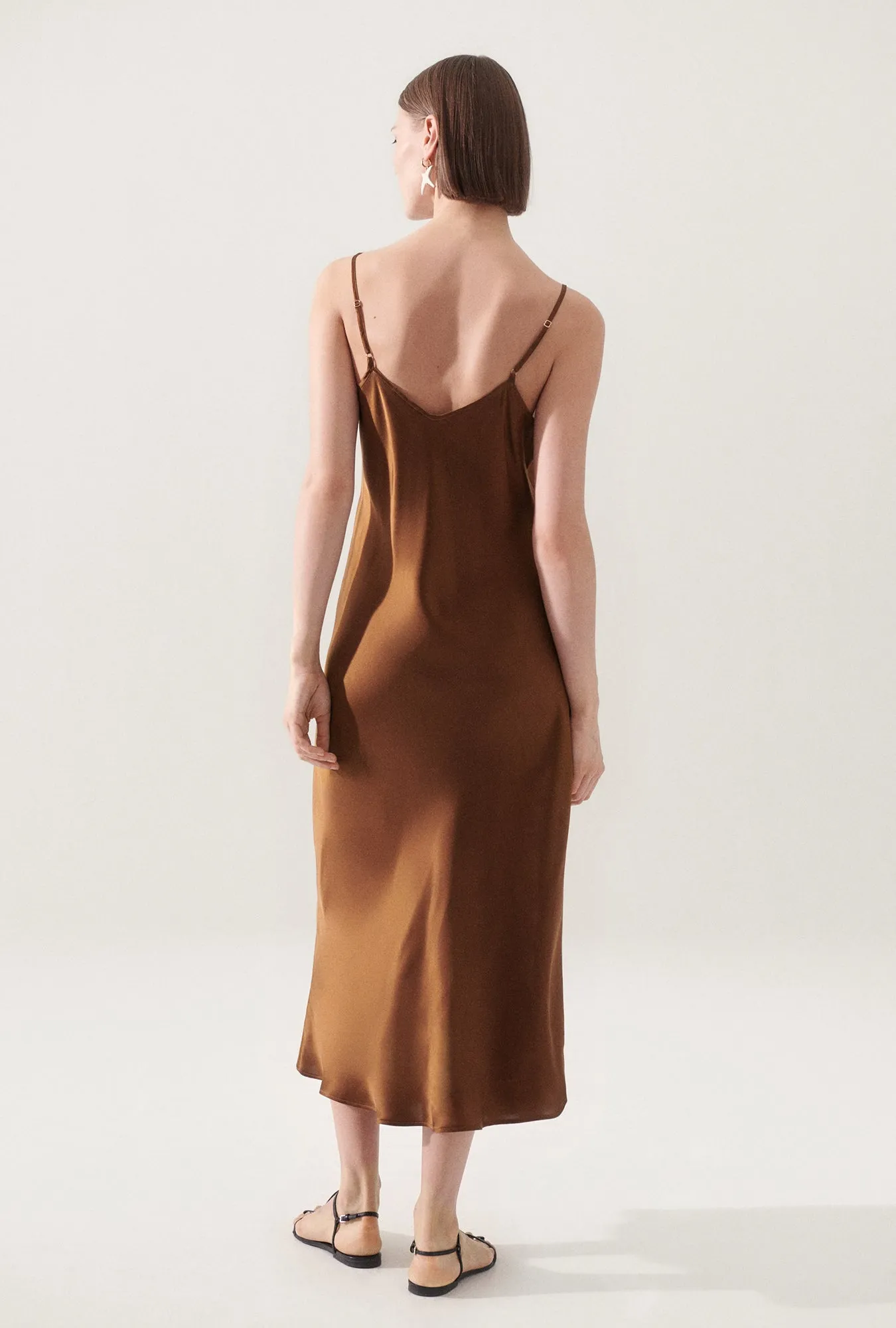 90S SLIP DRESS VAN DYKE BROWN sold by Silk Laundry product image thumbnail 3