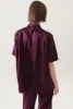 SHORT SLEEVE BOYFRIEND SHIRT BLOOD PLUM sold by Silk Laundry