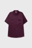 SHORT SLEEVE BOYFRIEND SHIRT BLOOD PLUM sold by Silk Laundry