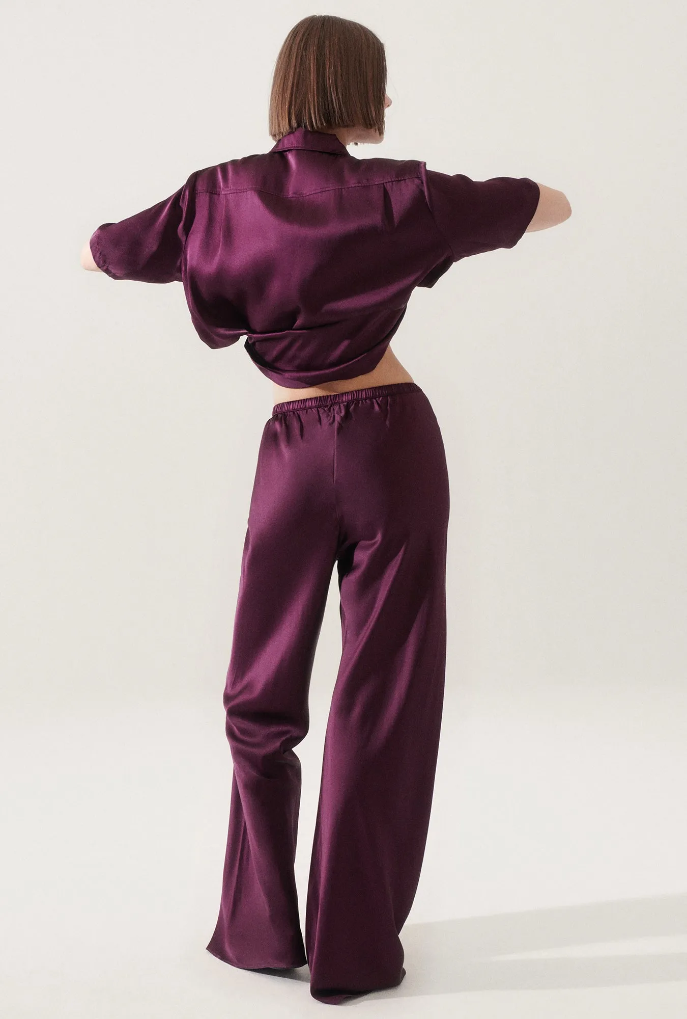 BIAS CUT PANTS BLOOD PLUM sold by Silk Laundry product image thumbnail 4