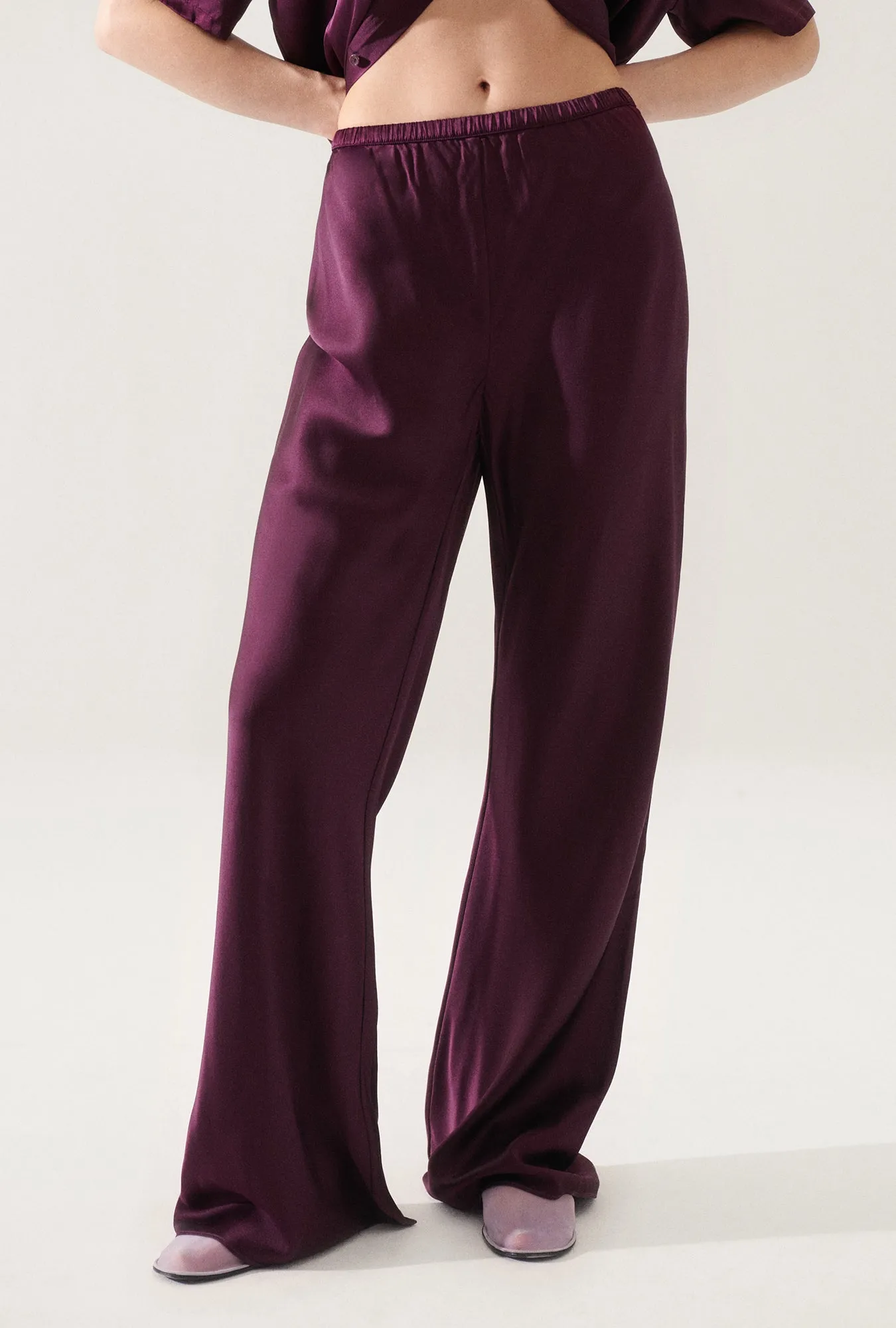 BIAS CUT PANTS BLOOD PLUM sold by Silk Laundry product image thumbnail 5