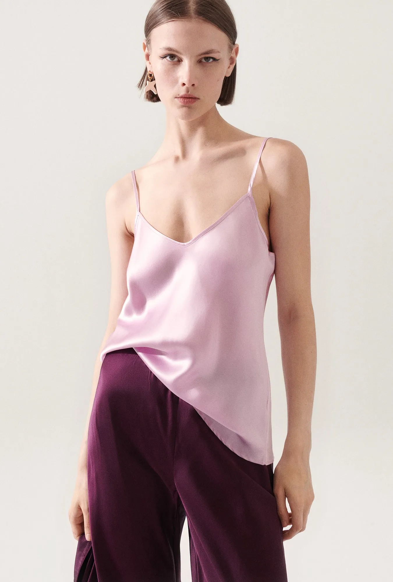 BIAS CUT CAMI LILAC sold by Silk Laundry