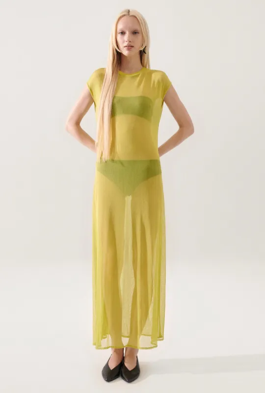 SILK MESH DRESS ABSINTHE sold by Silk Laundry