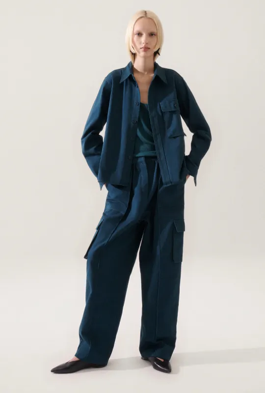 CANVAS OVERSHIRT TEAL sold by Silk Laundry