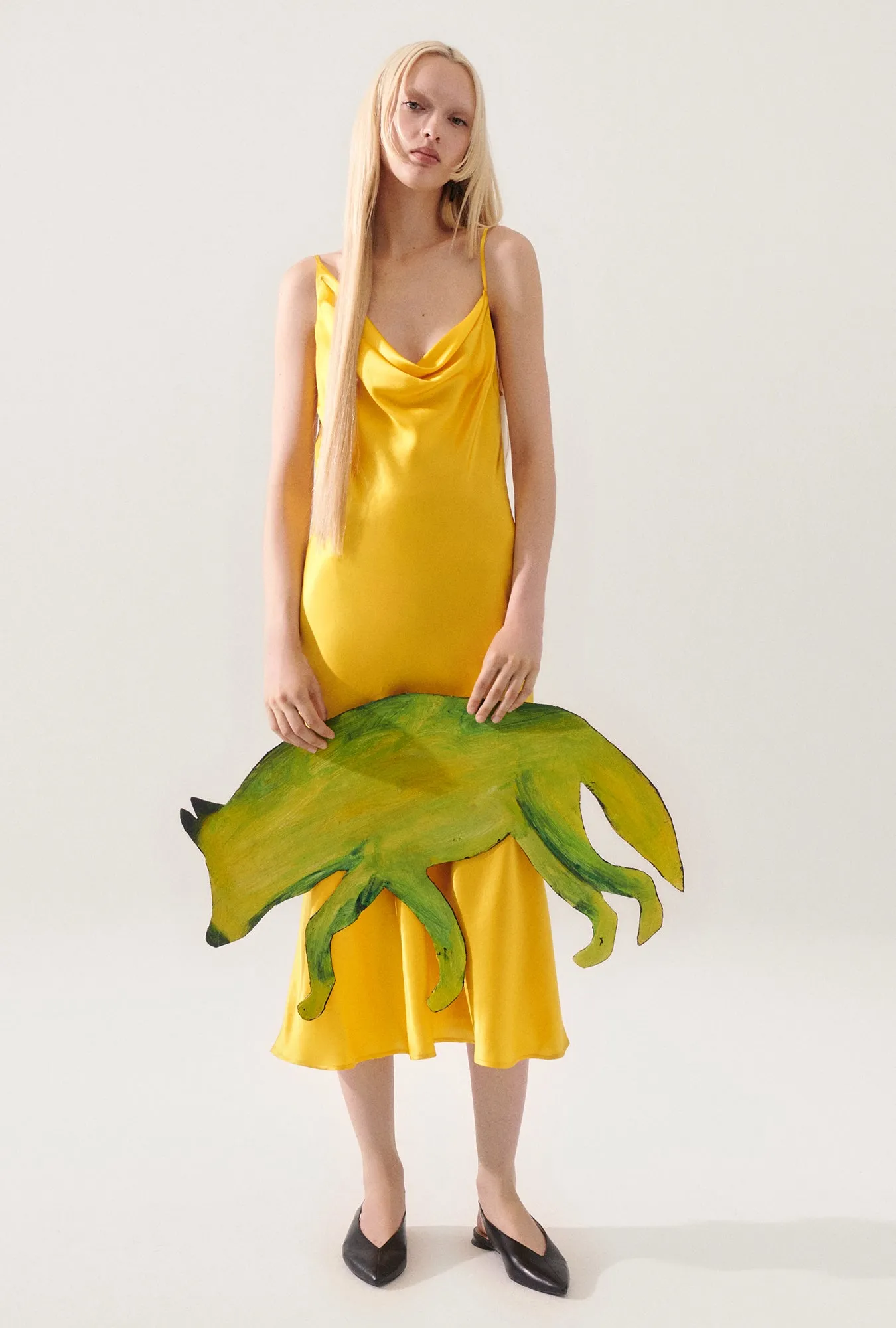 CARRIE DRESS MARIGOLD sold by Silk Laundry