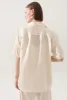 CAMP SHIRT BLANKET STITCH OFF-WHITE sold by Silk Laundry