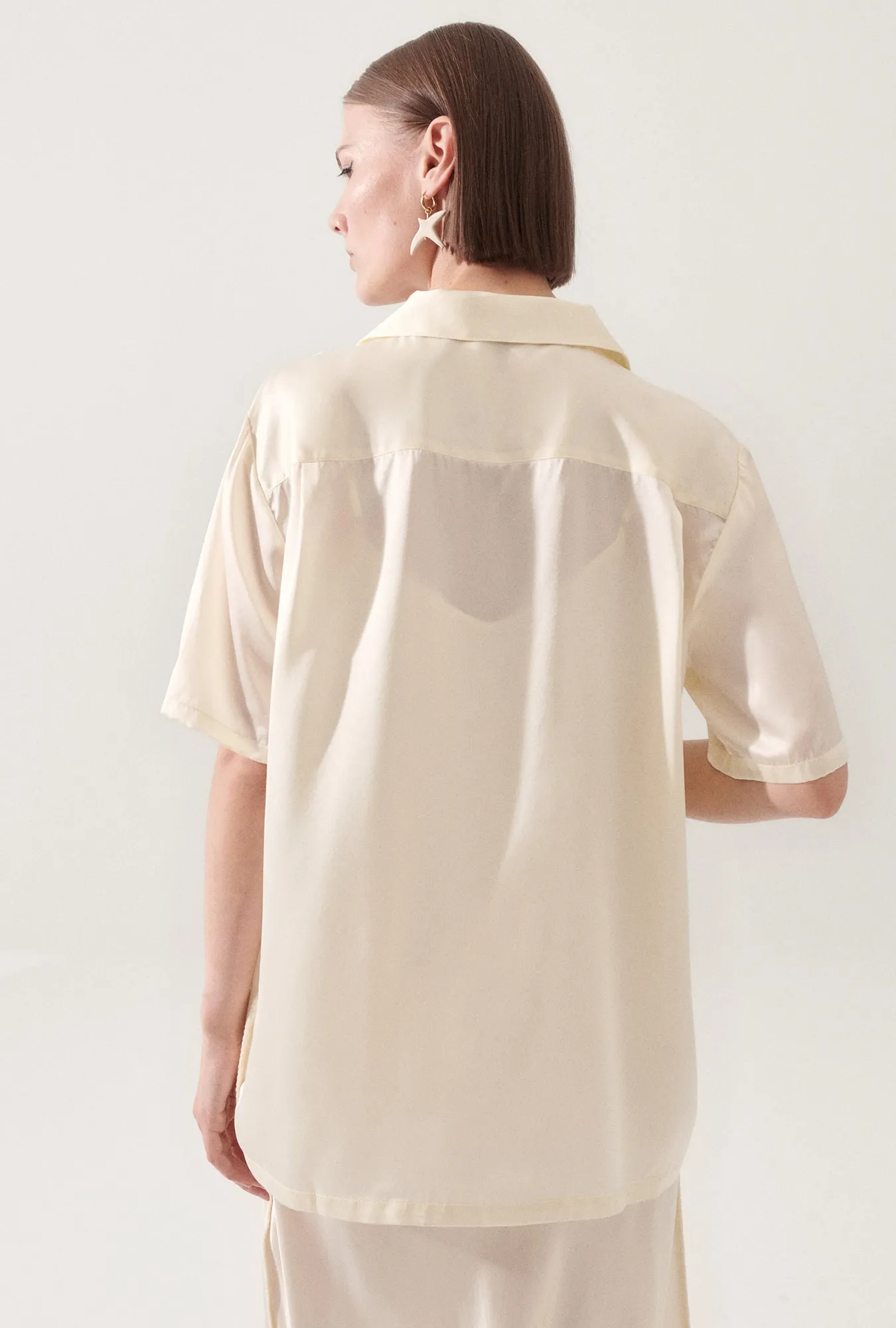 Camp Shirt Blanket Stitch Off-White sold by Silk Laundry product image thumbnail 5