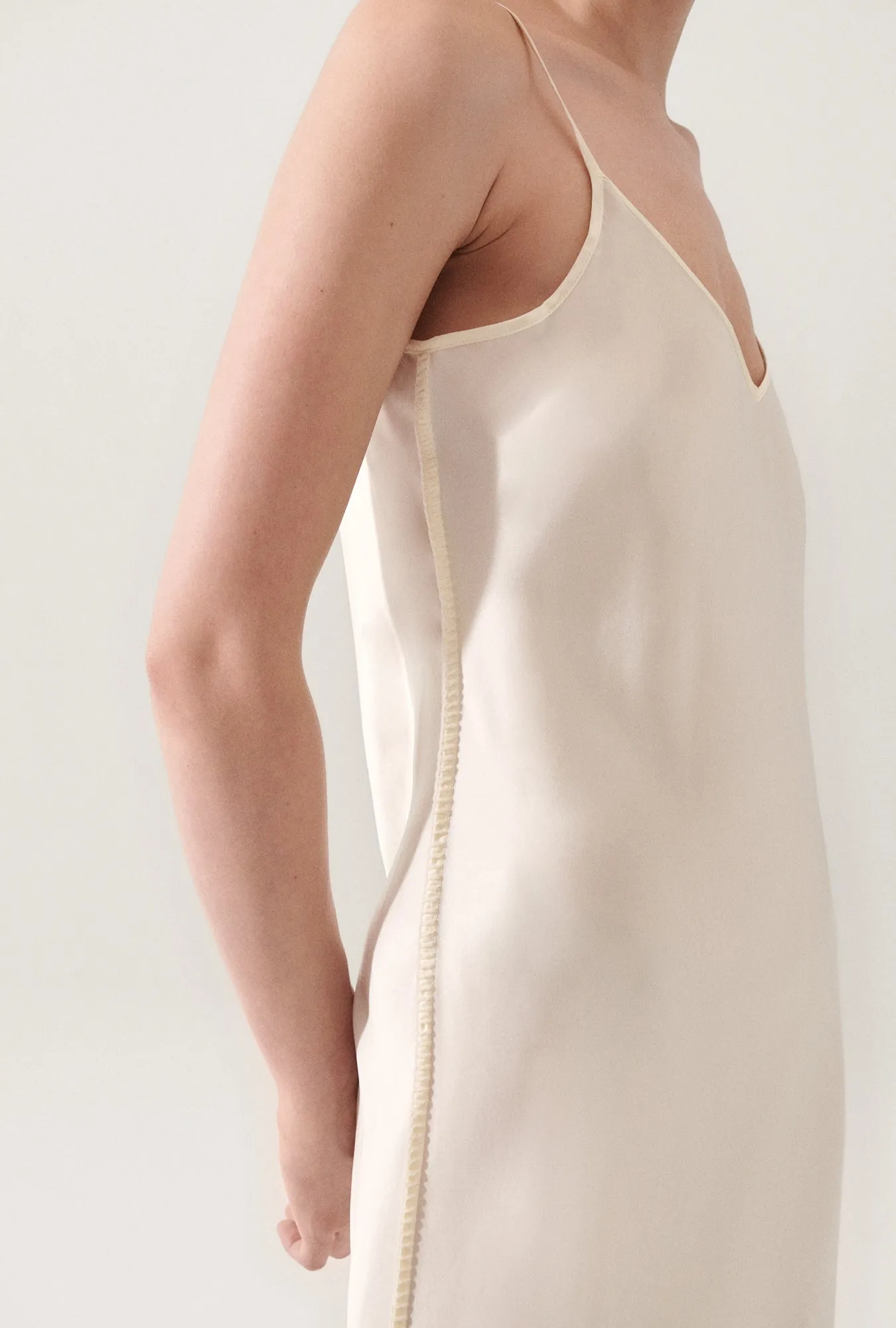 90S Slip Dress Blanket Stitch Off-White sold by Silk Laundry product image thumbnail 5