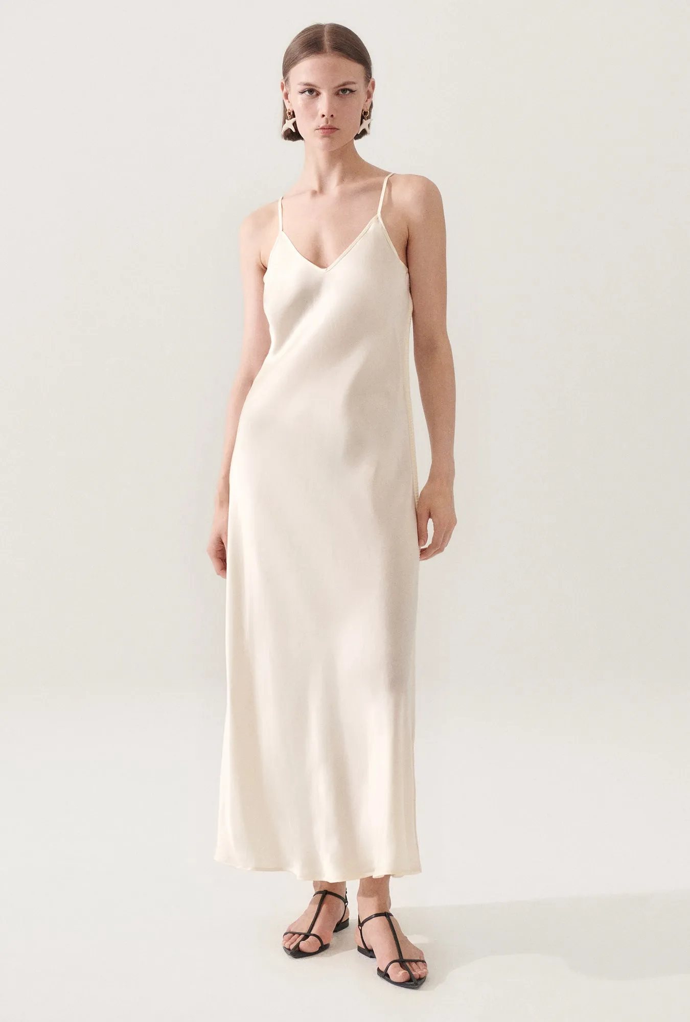 90S Slip Dress Blanket Stitch Off-White sold by Silk Laundry product image thumbnail 3
