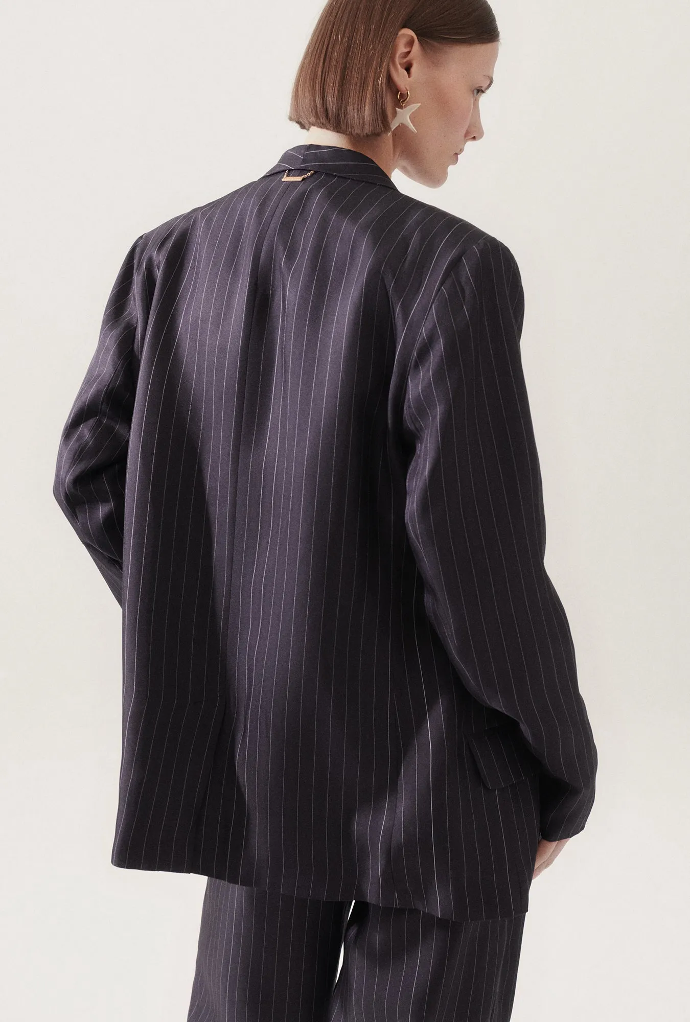 Twill Miami Blazer Pinstripe Black / White sold by Silk Laundry product image thumbnail 5