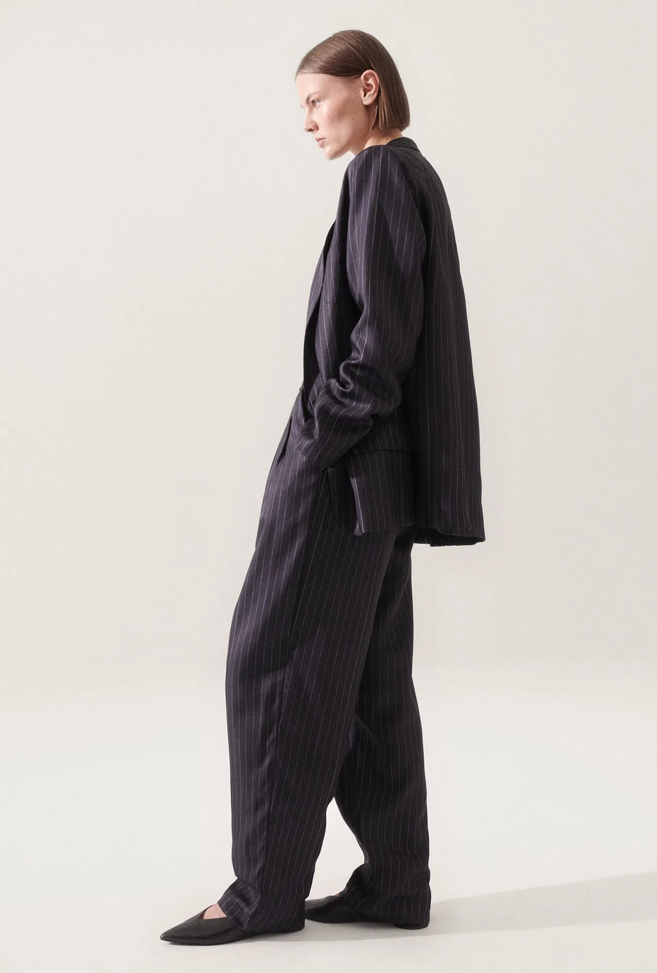 Twill Miami Blazer Pinstripe Black / White sold by Silk Laundry product image thumbnail 3