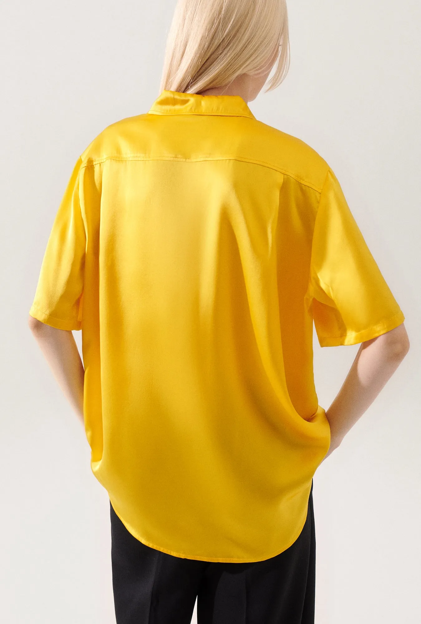Short Sleeve Boyfriend Shirt Marigold sold by Silk Laundry product image thumbnail 3
