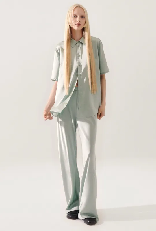 SHORT SLEEVE BOYFRIEND SHIRT ALABASTER sold by Silk Laundry
