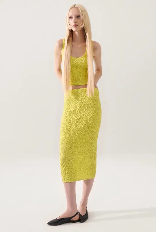 Popcorn Midi Skirt Absinthe sold by Silk Laundry