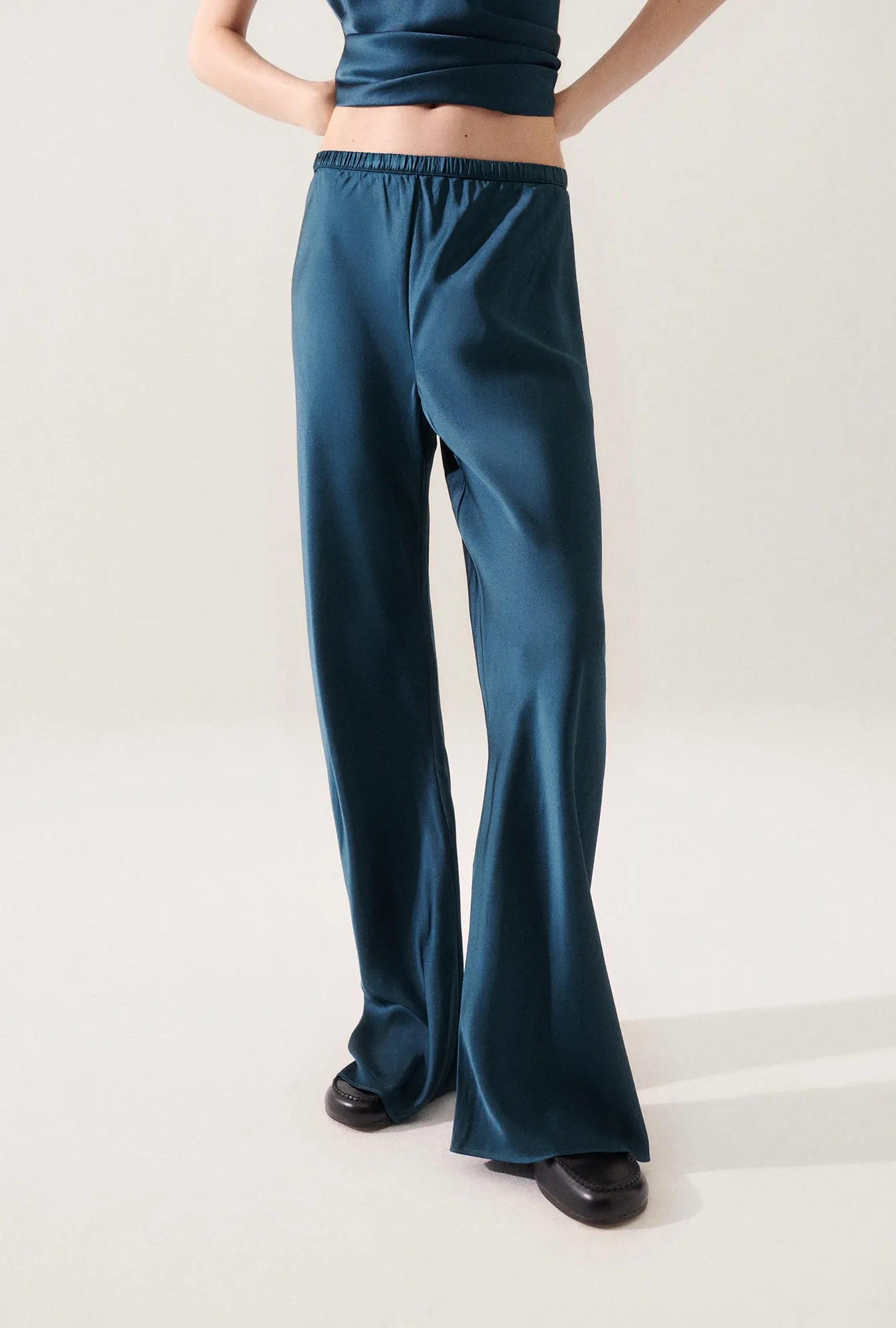 Bias Cut Pants Teal sold by Silk Laundry product image thumbnail 4