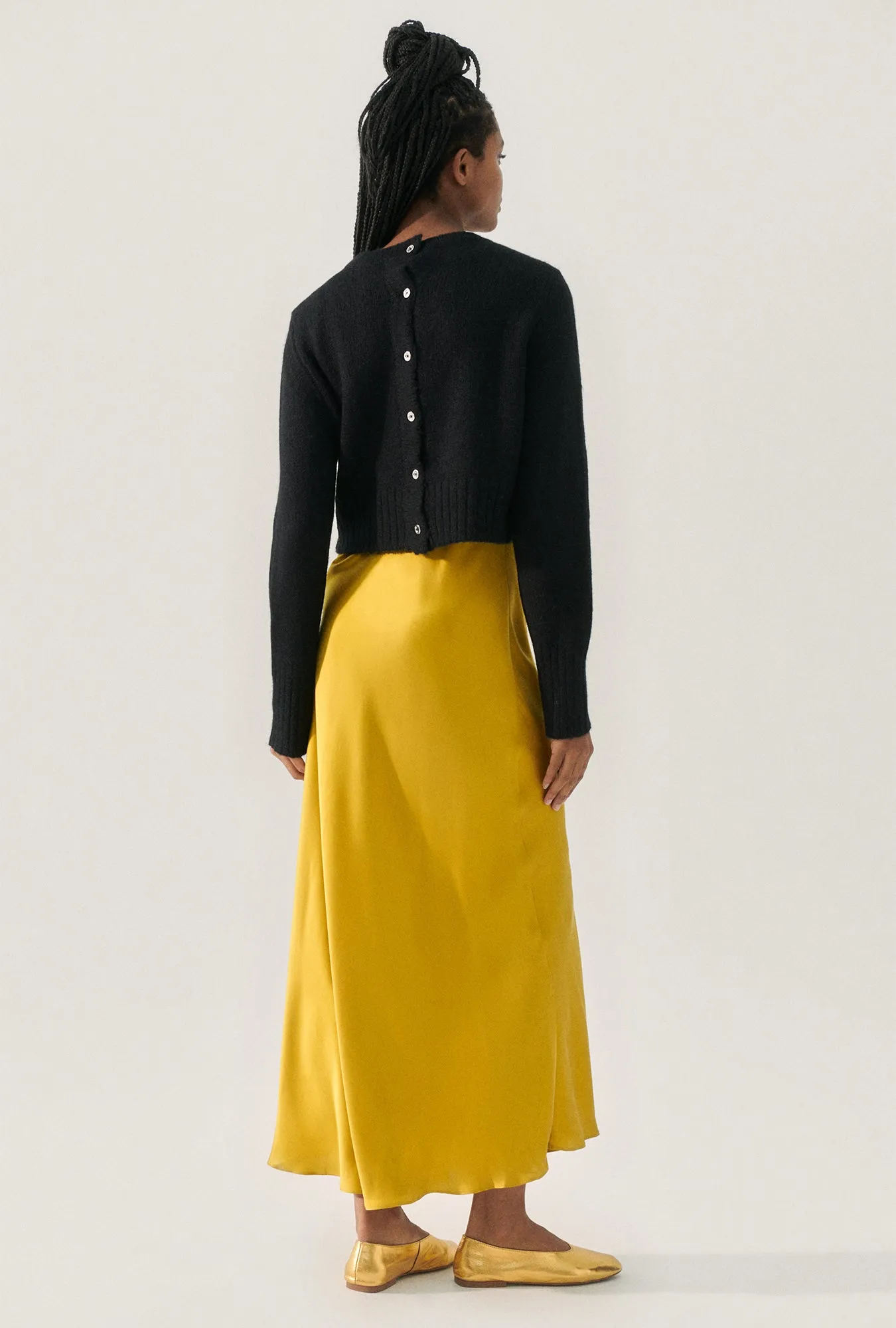 ALPACA REVERSED CROPPED CARDIGAN BLACK sold by Silk Laundry product image thumbnail 3