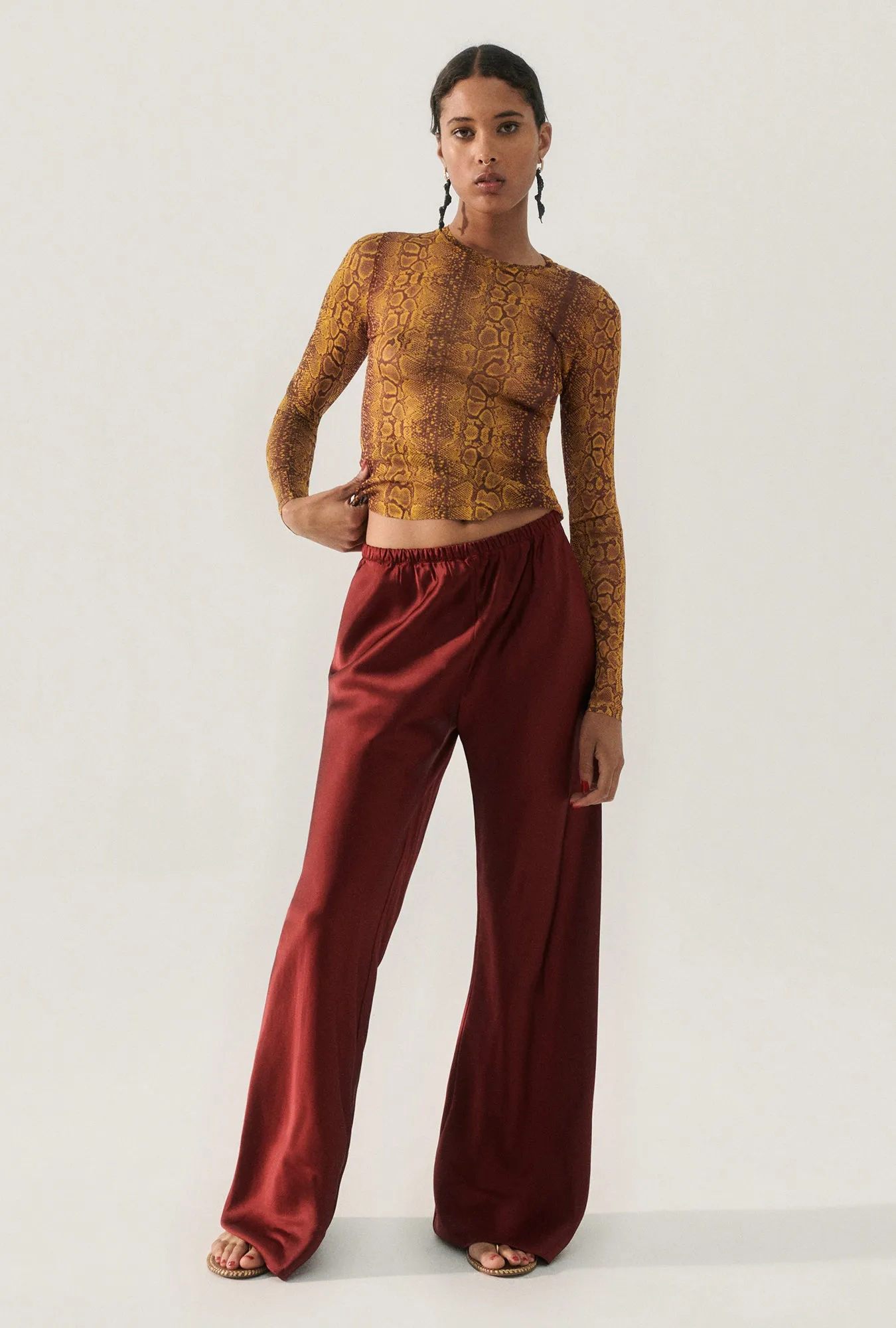 MESH LONG SLEEVE TOP SNAKE SKIN sold by Silk Laundry product image thumbnail 4